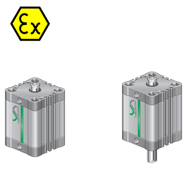 ATEX compact pneumatic cylinders ISO 21287 XNSK series
