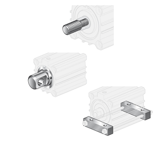 Accessories for short-stroke cylinders